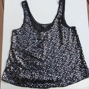 Express Black Sequin Tank M